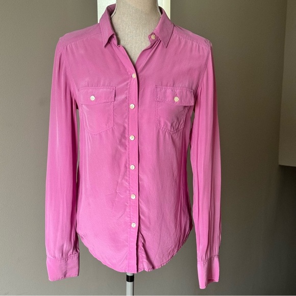 ANN TAYLOR Light Silk Blouse in Pink - Size 2 - Picture 1 of 9